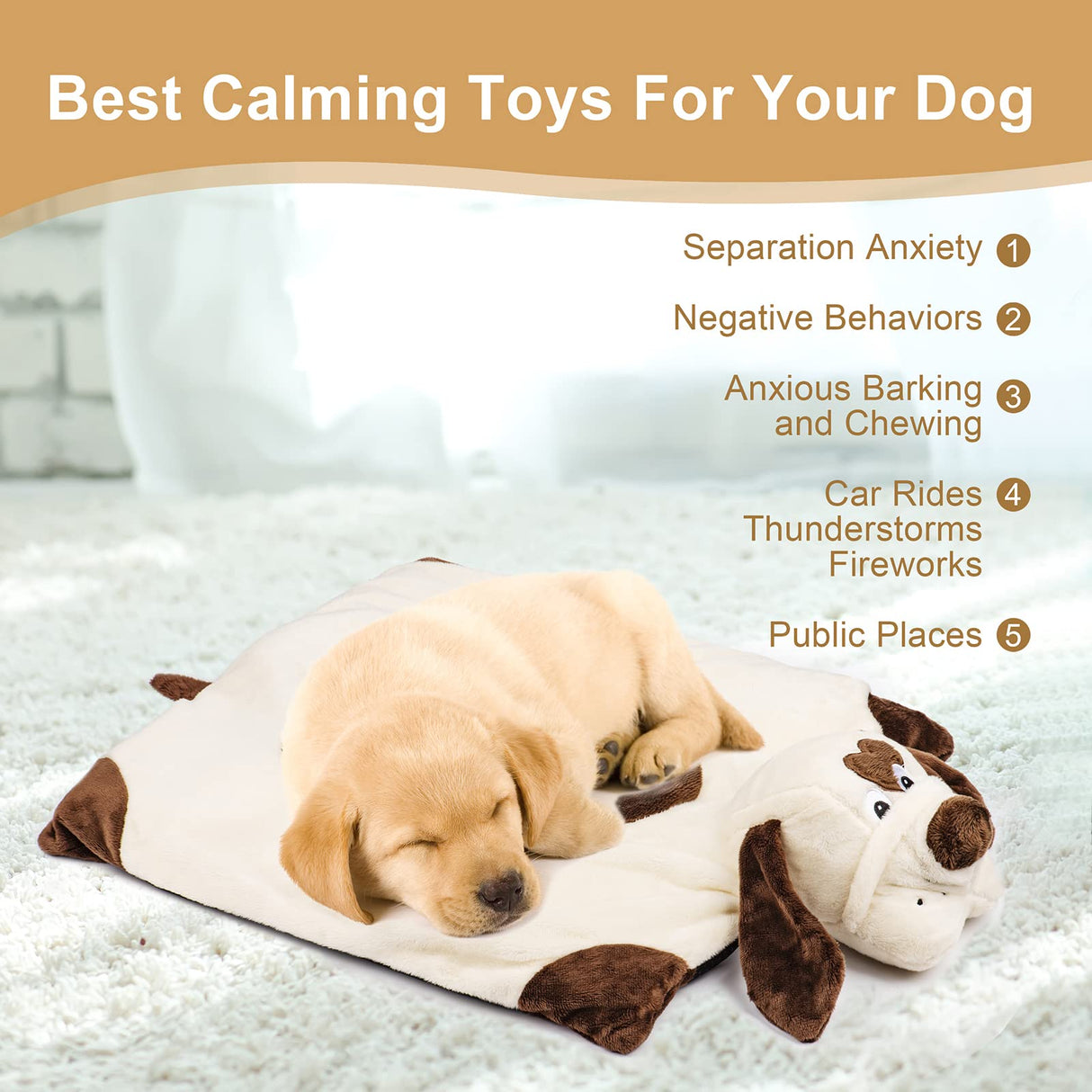 Moropaky Puppy Heartbeat Toy, Heartbeat Stuffed Animal for Puppy Anxiety Relief and Calming Aid, Dog Heartbeat Toy for Pet Comfort Sleep Aid Cuddle