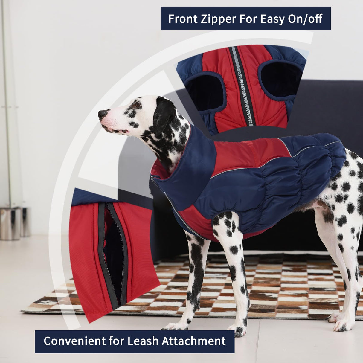 IECOii XXL Winter Coat for Large Dogs, Fleece Waterproof Jacket, Extra Large Zippered Puffer Vest for Male Female Dogs, XX-Large