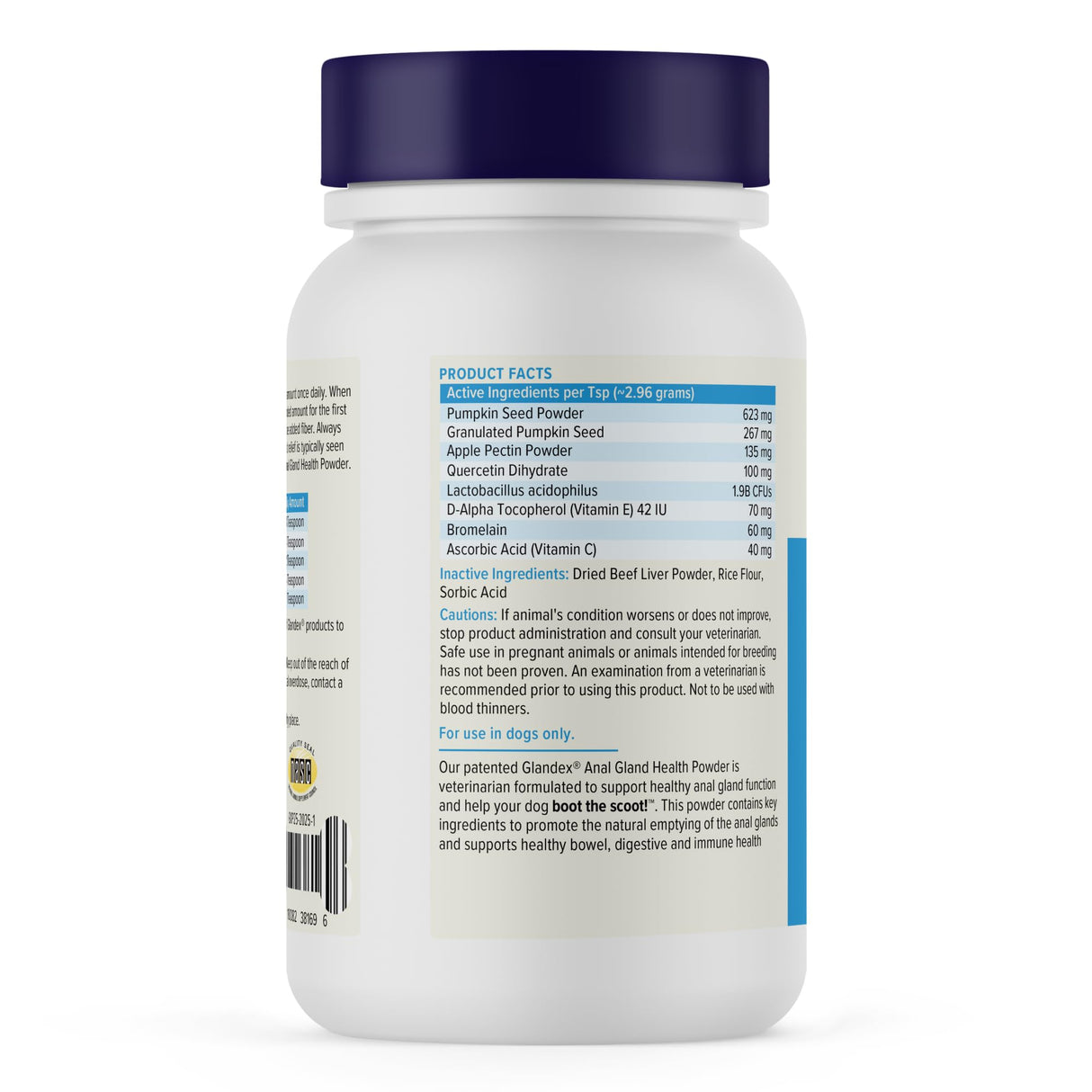 Vetnique Glandex Dog Fiber Supplement Powder Anal Gland Health with Pumpkin, Digestive Enzymes & Probiotics, Vet Recommended (Regular or Advanced Strength) - Boot The Scoot (2.5oz Powder, Beef Liver)