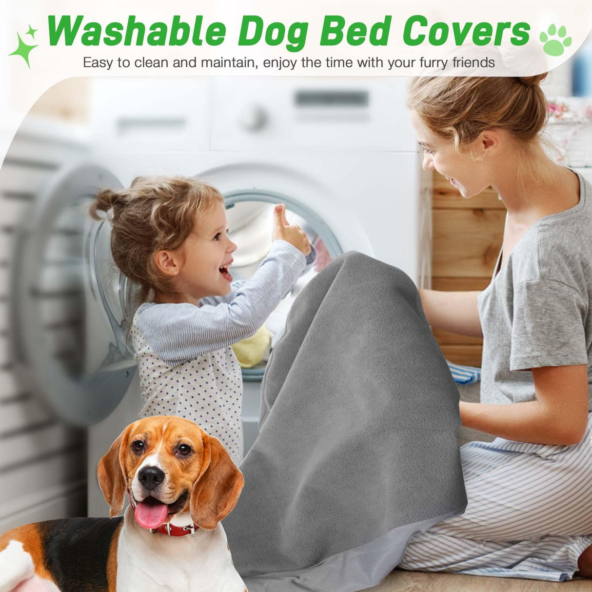Dog Bed Covers Replacement Washable 100% Waterproof Soft Dog Bed Sheet Grey 2 Pack 20" x 30" XS