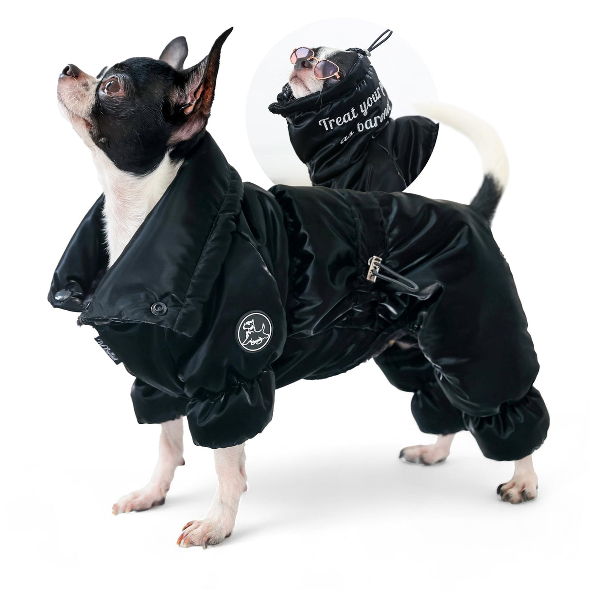 PETBARONET Dog Winter Jacket, Waterproof Full Body Dog Coat, Snow Jacket for Dogs, Snowsuit, Winter Coat - Perfect for Cold Weather, Ideal for Small Medium Dogs (Black, Large)