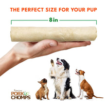 Load image into Gallery viewer, Pork Chomps Baked Pork Skin Dog Chews, 8-inch Rolls, 18 Count (Pack of 1)