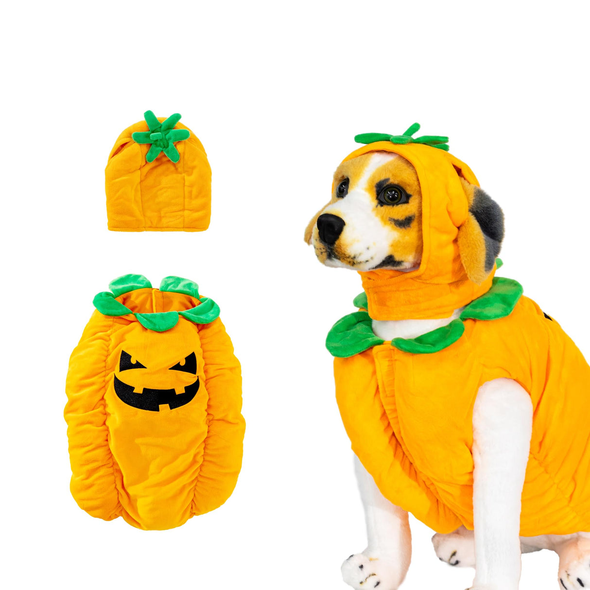 Pumpkin Dog Costume Pumpkin Pet Cosplay Outfits Hat Cute Novelty Pet Halloween Costume Party Favors Birthday Clothes Cats Dogs Orange (Pumpkin Dog Costume, Medium)