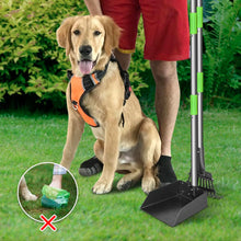 Load image into Gallery viewer, TOOGE Pooper Scooper, Dog Pooper Scooper Long Handle Stainless Metal Tray and Rake for Medium Small Dogs Heavy Duty Pet Supplies to Use for Grass, Dirt or Gravel