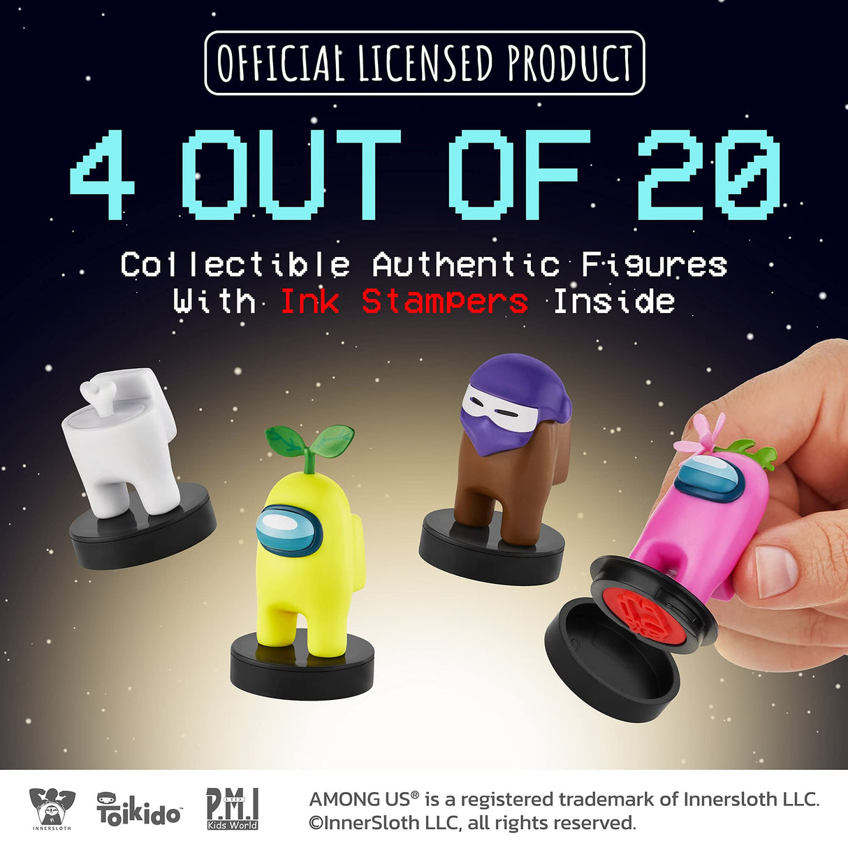 Among Us Stamps for Kids | 5 Among Us Stampers in 1 Pack + 3 Accessories | Among Us Party Favors and Playable Collectibles | Among Us Toys for Boys and Girls
