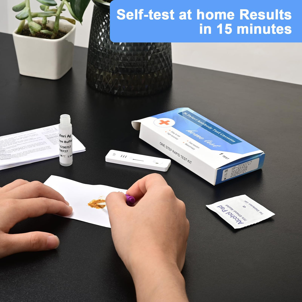 Helicobacter Pylori Stool 2 Test Kits, H. Pylori,h. Pylori Stool (Antigen)10-15 Minutes of Quick Home Testing, The Result is Highly Accurate, Easy to Read and use