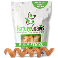 Load image into Gallery viewer, Nature Gnaws Bully Stick Springs for Dogs 7-8" (6 Count) - Long Lasting for Aggressive Chewers - Natural Curly Beef Dog Chew Bones - Rawhide Free