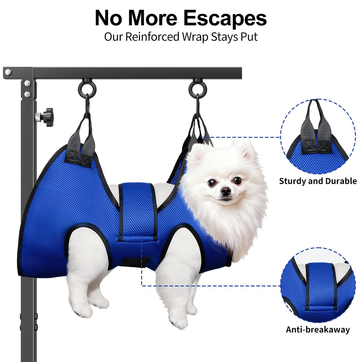 Foldable Dog Grooming Table Arm – Adjustable 28"-41" Clamp Arm with Hammock, No-Sit Holder for Small Dogs – Grooming Table for Dogs at Home or Salon