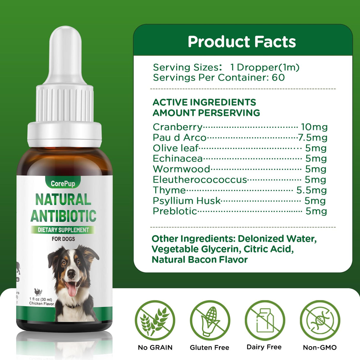 Antibiotics for Dogs,Natural Antibiotics for Dogs,Pet Antibiotic,Supplement for Urinary Tract Support, Digestion & Skin Health,Dog Allergy and Itch,Natural Herbal Supplement
