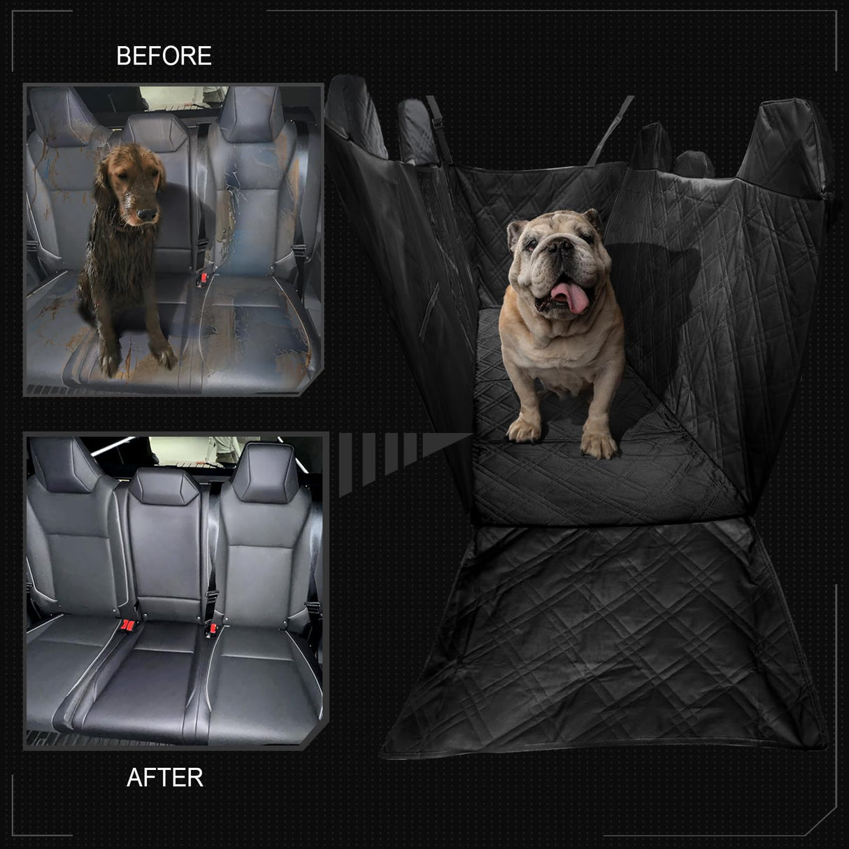 MTMARS3 Dog Seat Cover for Tesla Cybertruck 2023-2025 – Waterproof, Scratchproof & Durable Pet Liner for Comprehensive Protection, Easy to Clean