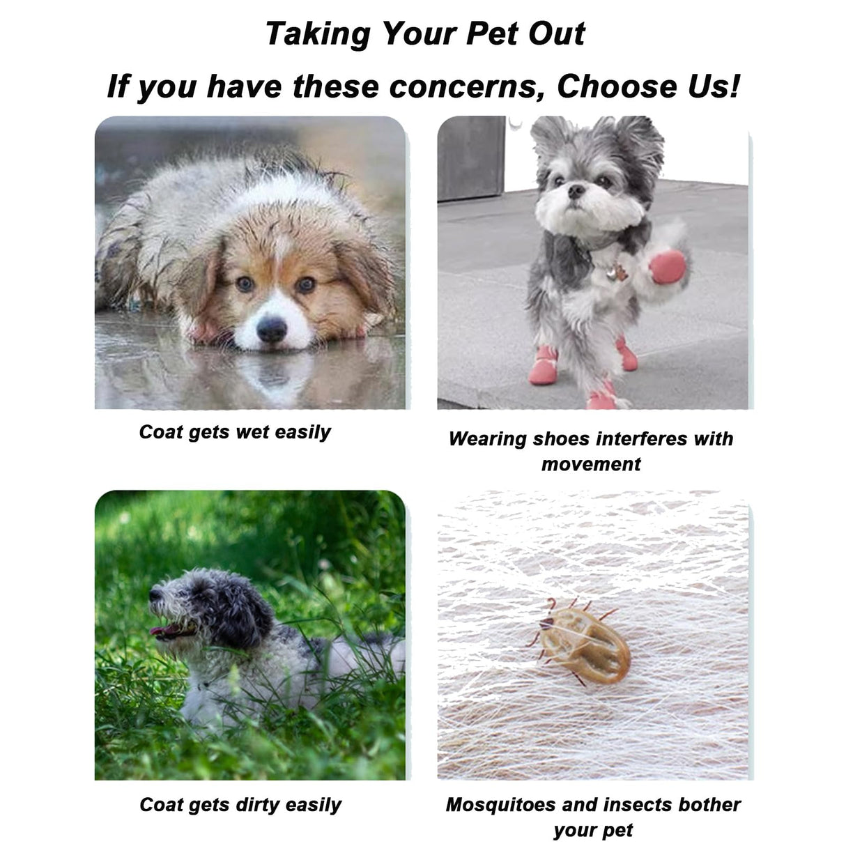 Pet Anti Dust Pants with Shoes for Dogs, Anti-Slip Waterproof Rain/Snow Boots with Adjustable Suspender, Outdoor Walking/Hiking Dirty-Proof Belly for Small Medium-Sized Dog (#C,M)