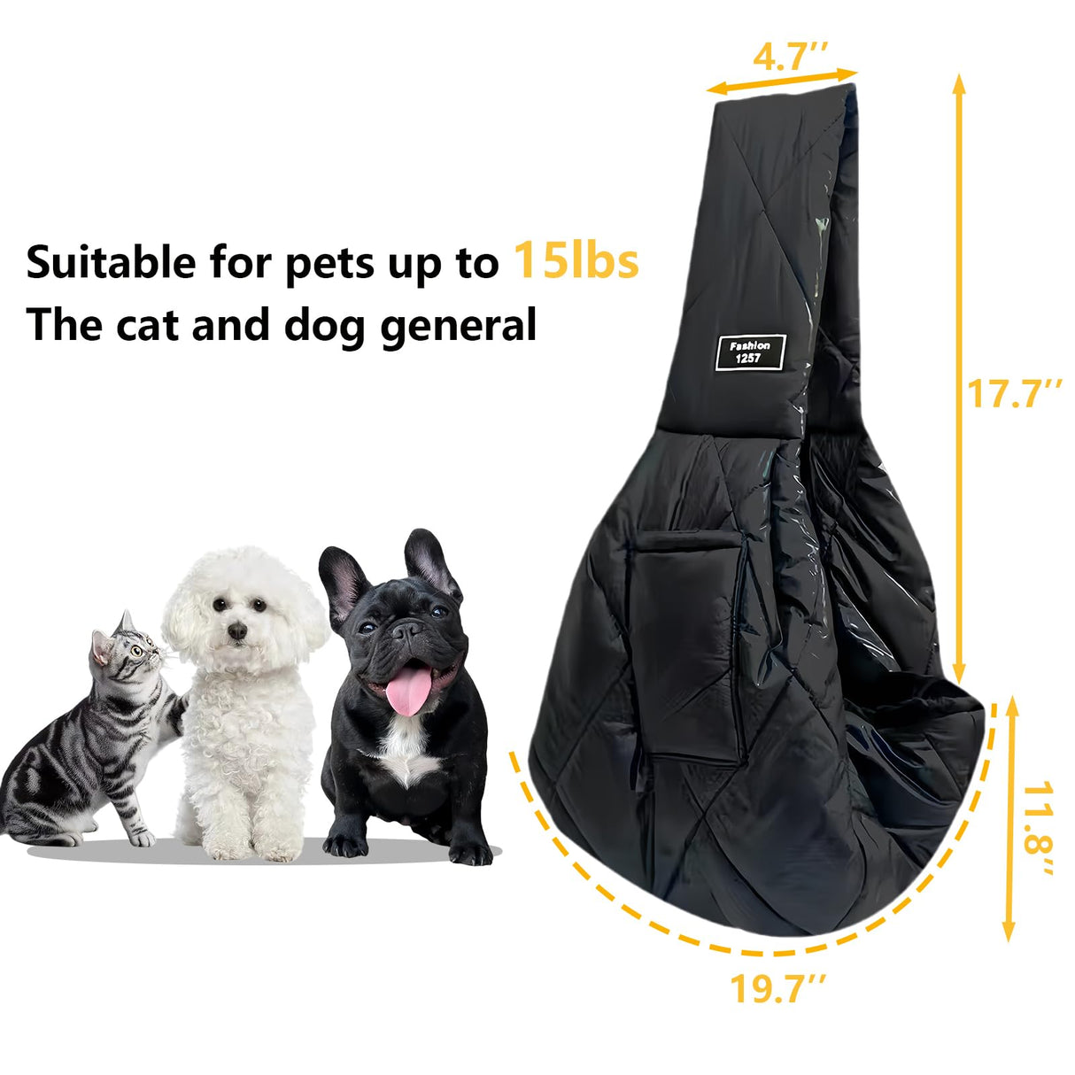 Cat and Dog Sling,Hands-Free Pet Carrier for Puppies,Dog Slings for Small Dogs for Small Pets,Windproof,Warm and Comfortable