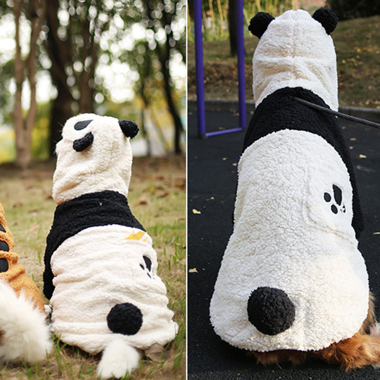 FLAdorepet Halloween Large Dog Panda Costume Outfits Winter Warm Pet Jacket Coat Funny Clothes for Medium Large Dog Labrador Husky Beagle (20, Panda)