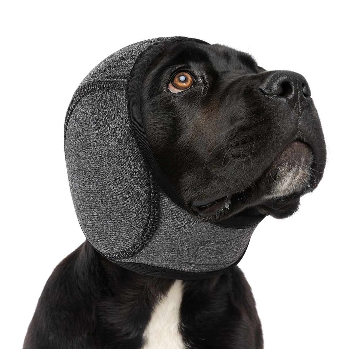 SUNFURA Dog Calming Hoodie - Anxiety Relief Quiet Ears for Dogs, Dog Ear Muffs Cover Noise Protection, No Shake Head Wraps Hematoma for Grooming, Force Drying, Bath, Grey M