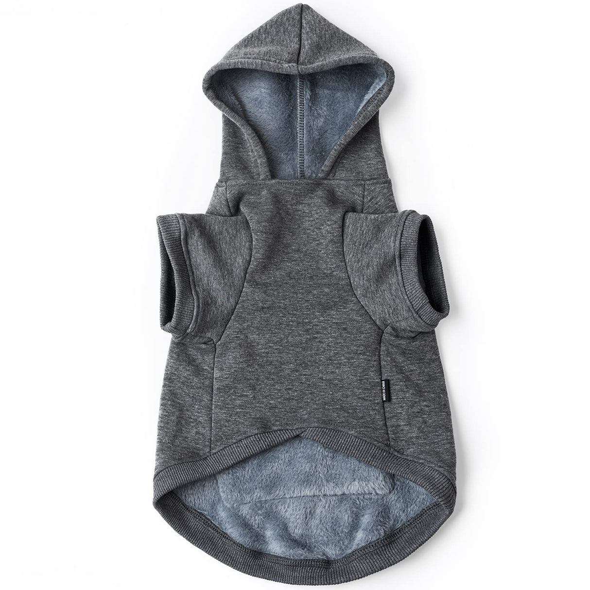 Koneseve Dog Hoodie Fleece Dog Clothes Warm Sweater with Hat for Medium Large Dogs Cat Hooded Shirt Kitten Pet Basic Sweatshirt with Pocket Doggie Soft Winter Coat Apparel (Grey; 4XL)