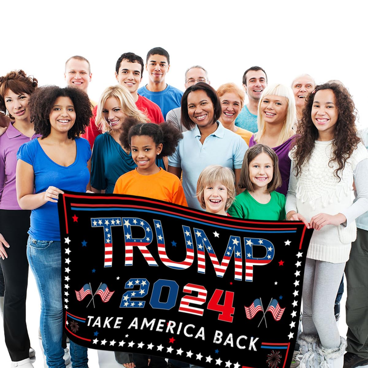 Trump 2024 Flag, 3 x 5FT "TAKE AMERICA BACK" Flag, Double Sided Three Ply Trump Flag, UV protection, Fade Resistant, Durable Flag Suitable for Indoor Outdoor