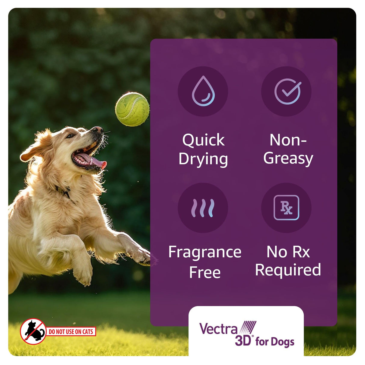Vectra 3D for Dogs Flea, Tick & Mosquito Treatment & Prevention for Medium Dogs (21 – 55 lbs) , 6 month supply