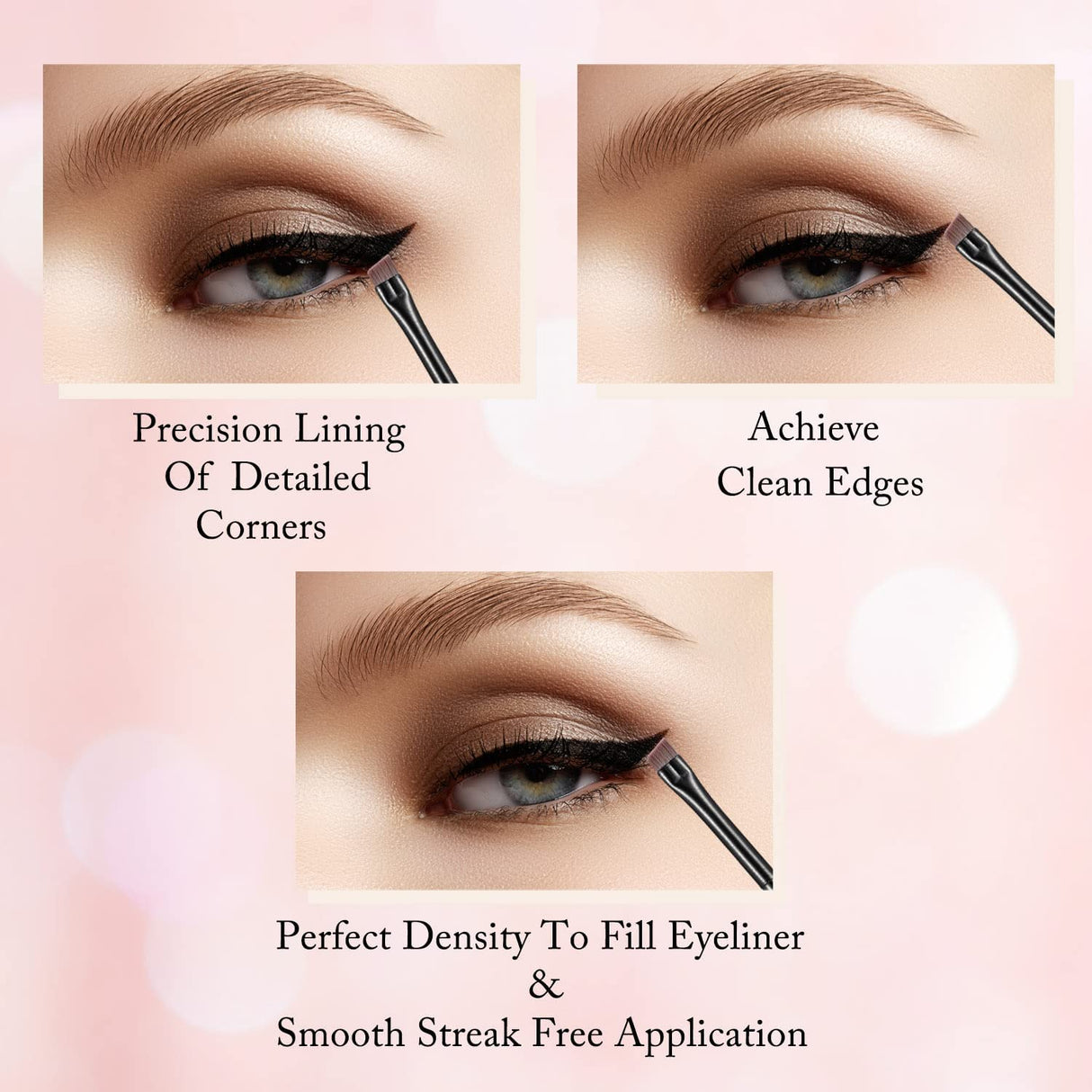 Fine Angled Eyeliner Brushes, Eye Liner brush, Ultra Thin Slanted Flat Angle for Beauty Cosmetic Tool