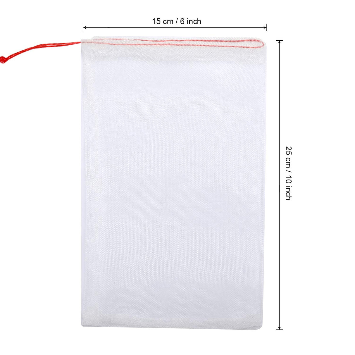 50 Pcs Kikhope Fruit Protection Bags, 10"x6" Fruit Netting Bags, Garden Netting Bags with Drawstring, Fruit Tree Bags, Netting Barrier Bags for Protecting Fruits and Vegetables