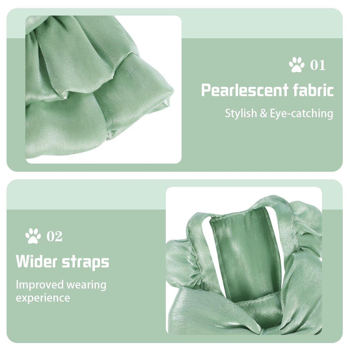Yaopelky Dog Princess Dress for Small Dogs Cat Bow Dress with D-Ring Dog Girl Wedding Clothes Cute Puppy Tutu Skirt Doggy Summer Costume (Green, Medium(5.5-7.7lb))