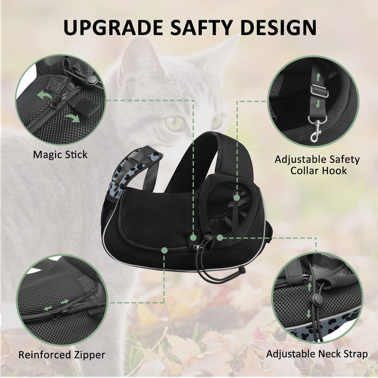 Gloppie Dog Carriers for Small Dogs Hands Free Pet Carrier Mesh Travel Dog Sling Bag Comfortable Puppy Carrier for Dogs Below 10 lbs Cute Grey M