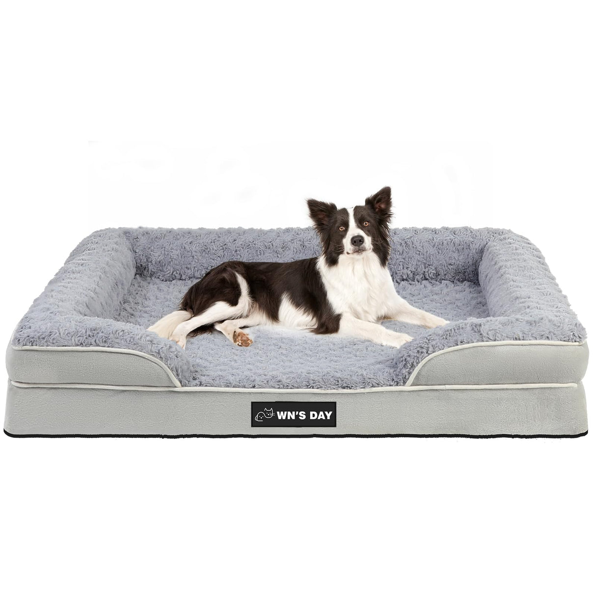 Orthopedic Dog Bed for Large Medium Sized, Washable Memory Foam Large Dog Bed, Medium Pet Sofa with Removable Cover, Washable Waterproof Pet Couch Beds(Grey, L)