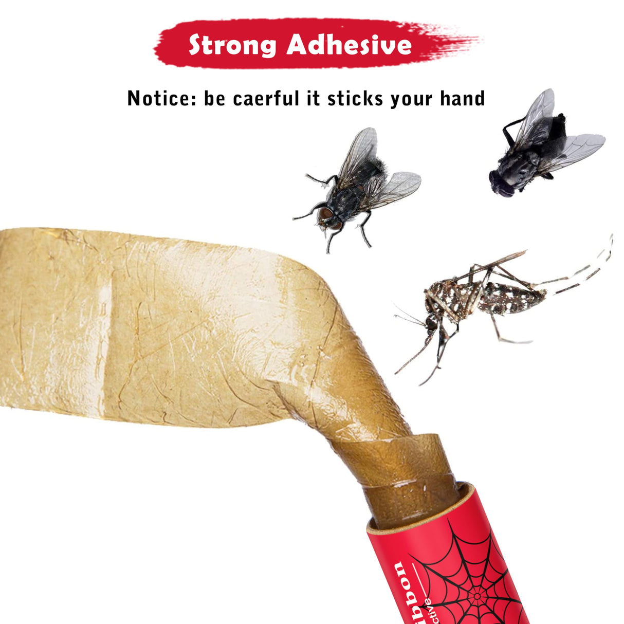40 Packs Flying Insect Traps, Fly Strips, Fly Paper Ribbon, Sticky Fruit Fly Traps Hanging Gnat Fungus Mosquito Trap for Indoors Outdoors, Red