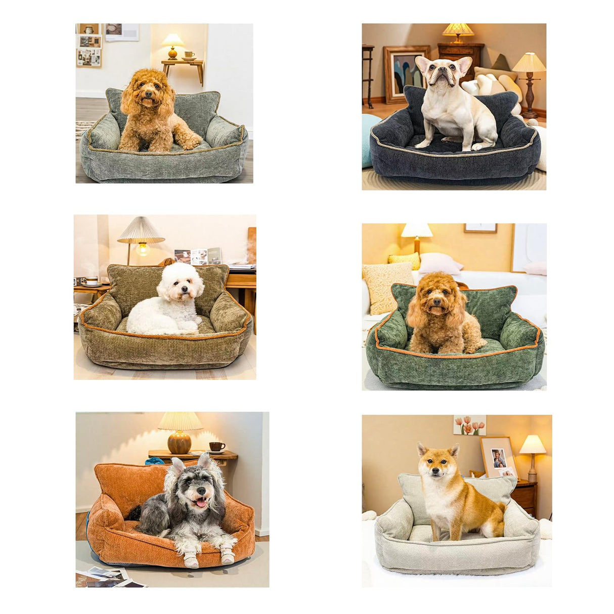 RAFASAFA Orthopedic Dog Bed with Memory Foam, Washable Plush Pet Bed for Small, Medium & Large Dogs, Cozy Bolster Crate Dog Bed for Joint Support & Comfort.(Green)