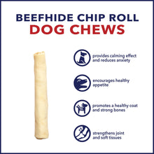 Load image into Gallery viewer, Pet Factory 100% Made in USA Beefhide Chip Rolls Dog Rawhide Chews, Thick, Dog Chews Long Lasting from American Cattle, Dog Chew Bones, 5 Inches (Pack of 22)