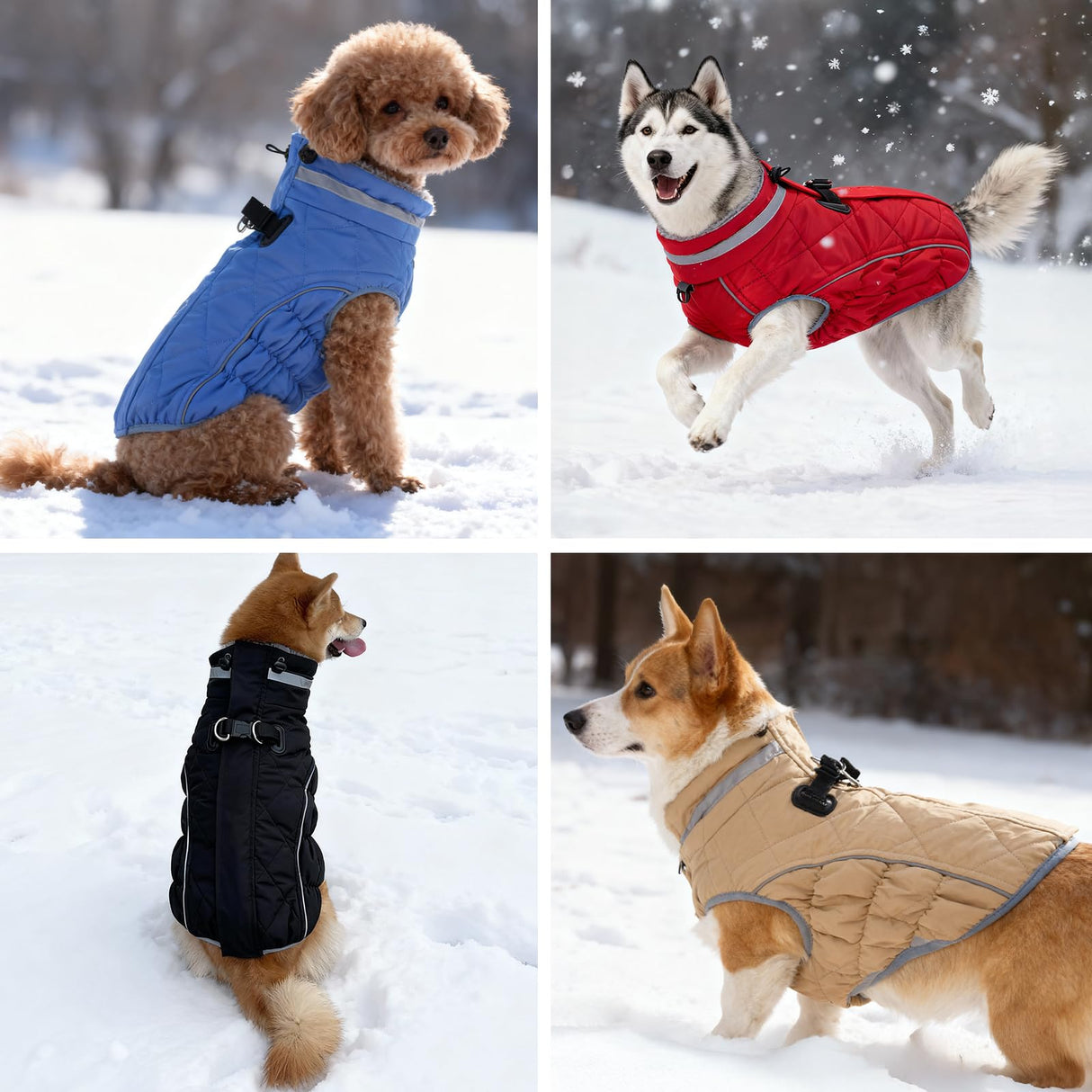 Yoochee Dog Coat, Warm Dog Winter Coat for Small Dogs, Waterproof Jacket with Harness Built in, Reflective Turtleneck Cold Weather Coats with Zipper,Pet Fleece Vest Snow Jacket, Orange S