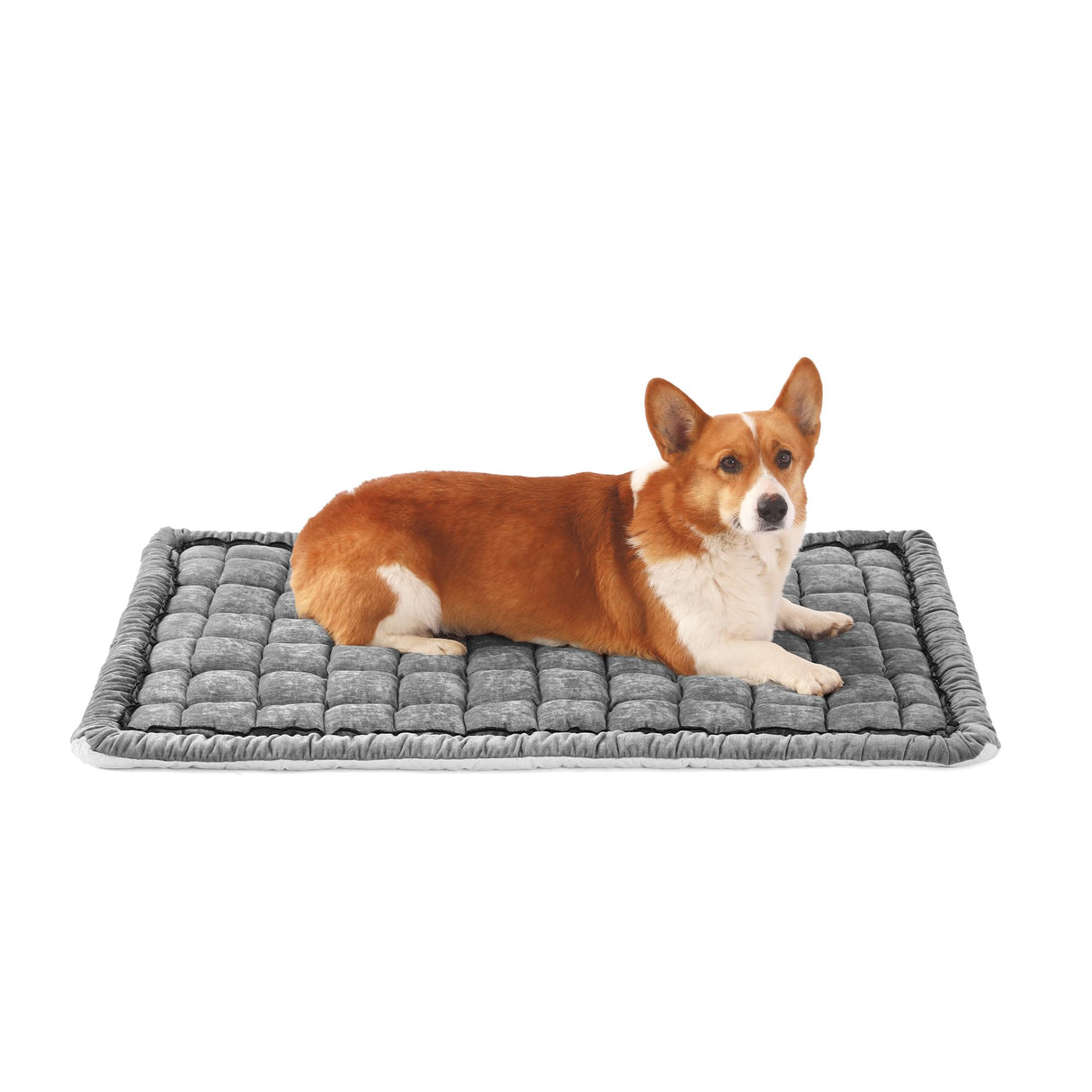 Dog Bed Mats Crate Pad for Small, Medium, Large Dogs, Washable Anti-Slip Pet Bed Mats, Cozy Warm Cat Beds Sleeping Pad (Grey, 36.0" L x 23.0" W x 1.5" Th)