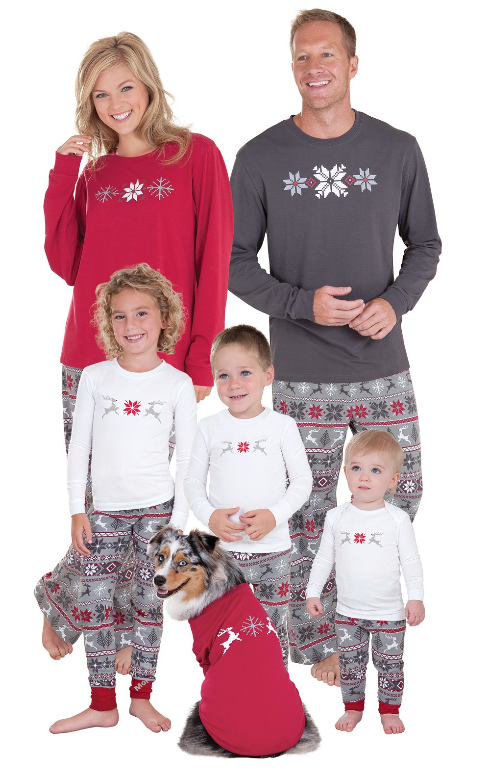 PajamaGram Christmas Pajamas For Family - Family Pajamas, Nordic, Pet MD Gray
