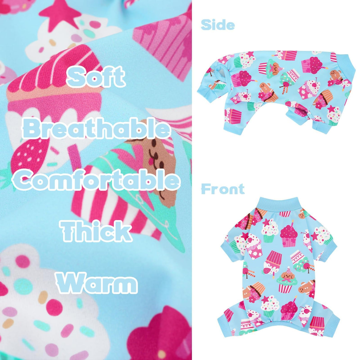 XPUDAC 4 Pack Dog Pajamas Cute Soft Dog Clothes for Small Medium Dogs Boy Girl Stretchy Pjs Jammies Outfit Puppy Onesies, Medium