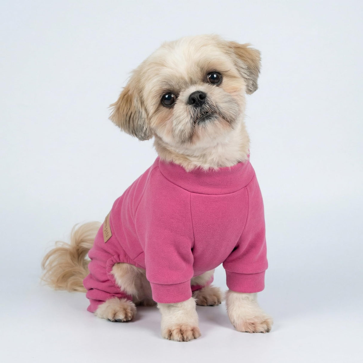 Fitwarm 2 Pack Lightweight Fleece Dog Pajamas, Warm Winter Clothes for Small Dogs Girl, Cozy Pet Onesie with Feet, Medium Violet Red, Light Pink, XXL