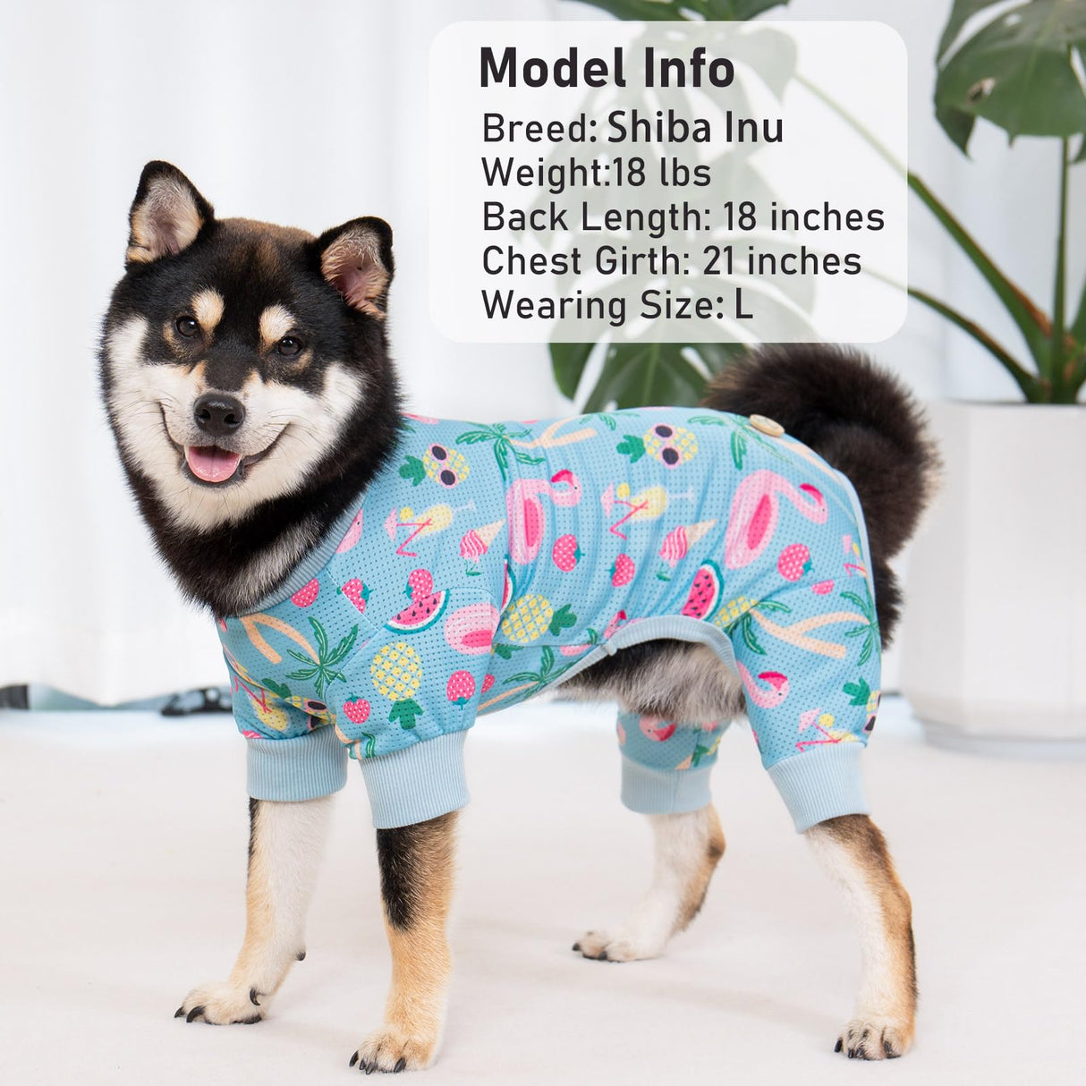 KYEESE Dog Pajamas, Lightweight Dog Pajamas for Small Medium Dogs, Breathable Mesh Dogs PJS Soft Onesie Clothes, Comfy Summer Sun Protection Jammies Pet Sleepwear, Pet Jumpsuit Outfit, Flamingo, XL