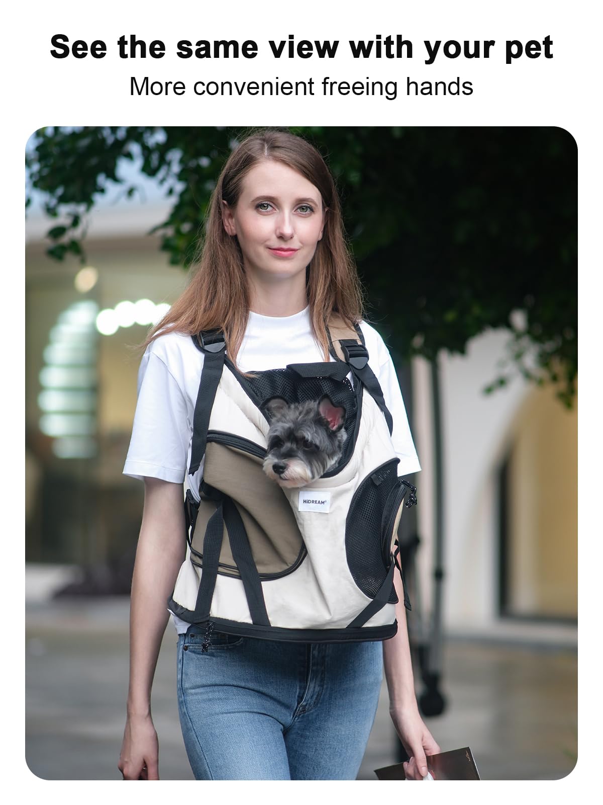 Dog Carriers for Small Dogs,Dog Backpack with 2 Pocket for Travel,Comfortable Dog Front Carrier Suitable for Dogs 8-18 pounds Machine Washable (Beige)
