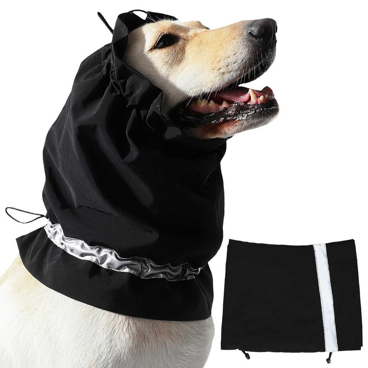 Harbyel Dog Calming Hoodie - Windproof Rainproof Noise Reducing Ear Hat for Thunderstorms & Bath