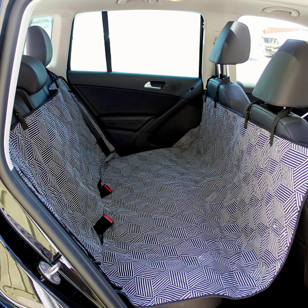 Molly Mutt 3-in-1 Back Seat Cover for Dogs, 100% Cotton Canvas Back Seat Hammock with Headrest Straps, Belt Slots, & Anchors, Non-Skid Cargo Area Cover, Machine Washable, No Harmful Chemicals, 56"x56"
