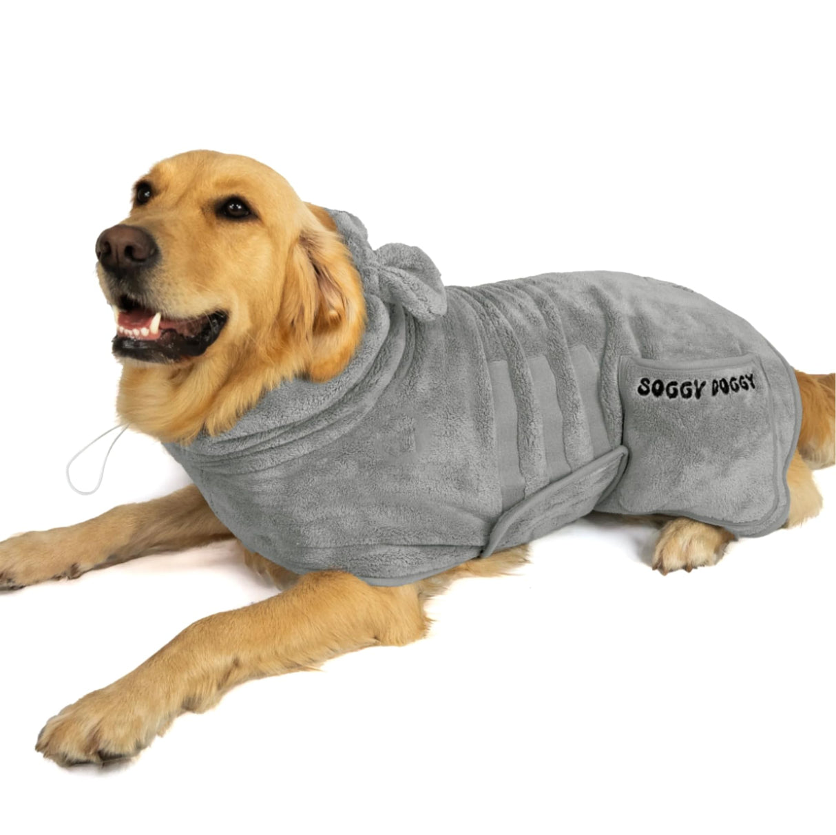 SOGGYDOGGY® US: Luxury Dog Bathrobe, Super Absorbent Microfiber Dog Bath Supplies, Fast Dry in Minutes, Thick & Soft Robe - Pet Grooming, Wash & Pet Hair Dryer - All-Season Dressing Gown (XS)