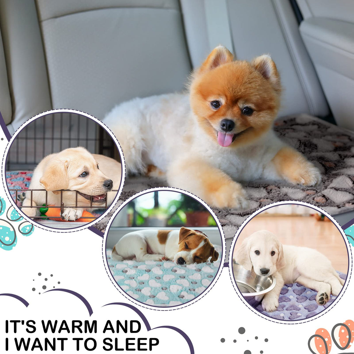 Tudomro 8 Pcs Guinea Pig Blankets Absorbent Washable Animal Fleece Bedding Cage Liners Waterproof Reusable Pet Pee Sleep Mat Pad Cover for Chinchilla Hamster Ferret(Heart,47 x 24 Inch)
