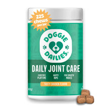 Load image into Gallery viewer, Doggie Dailies, Hip and Joint Supplement for Dogs, Glucosamine Chondroitin, Premium Hip and Joint Chews for Dogs All Breeds & Sizes, Dog Vitamins and Supplements, (Chicken) 225 Chews