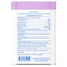 Load image into Gallery viewer, Native Pet Goat Milk for Dogs - Organic Goat Milk Powder for Dogs and Cats - Puppy Formula Dairy Replacement Packed with Protein & Vitamins for Immunity, Recovery & Growth for Active Pups - 60 Scoops