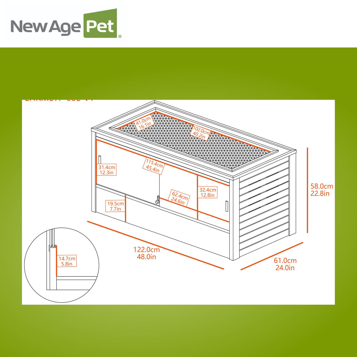 New Age Pet ECOFLEX 48" Wide Large Reptile Habitat, Mojave Lounge for Snakes, Tortoises & Lizards in Maple, Black & Grey, Easy Assembly, Sliding Glass Doors & Mesh Top