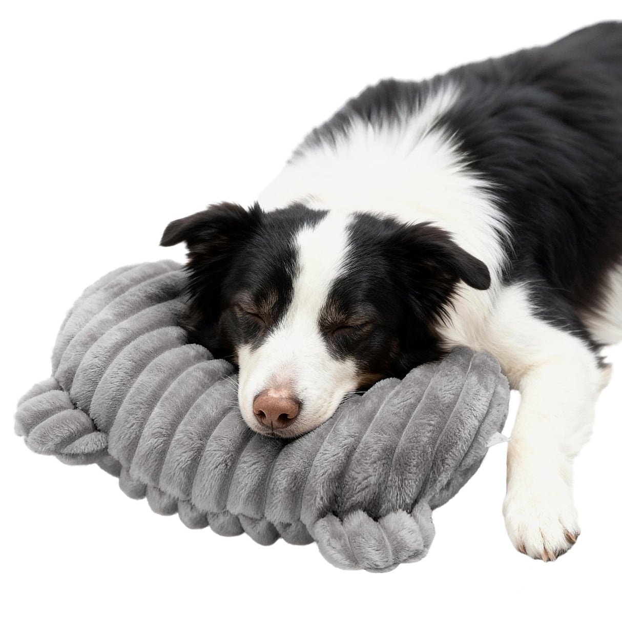 Jiupety Dog Calming Pillow, Soft and Neck-Friendly, Washable Pet Neck Pillows for Small Medium Large Dogs and Cats, 17" x 10", Gray