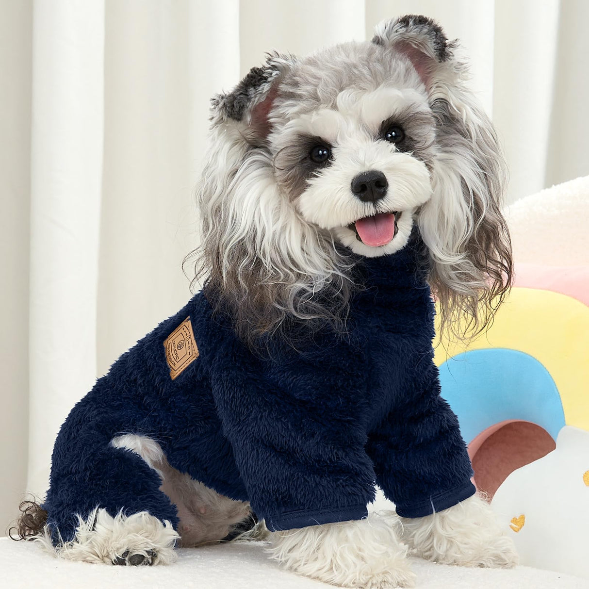 XPUDAC 3 Pack Dog Sweater, Dog Winter Clothes for Small Medium Dogs Girl Boys Fleece Pet Pajamas for Winter Christmas-2XL(Blue,Navy,Grey