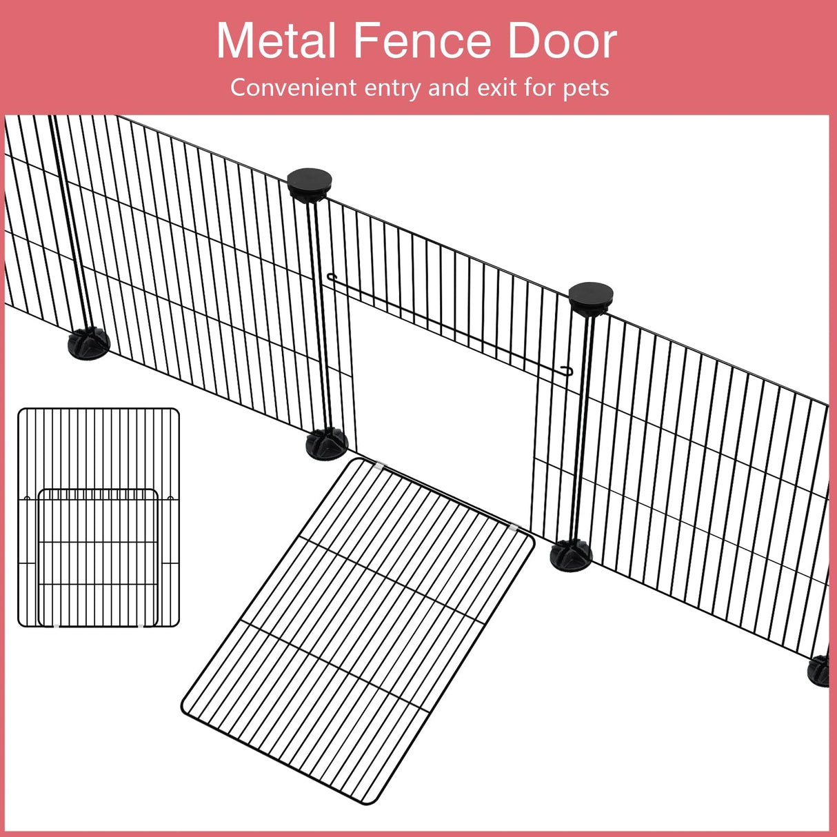 VISCOO 12 Panels Small Animal Playpen, 48" x 24" x 16" Pet Playpen with Waterproof Mat, C&C Cage for Guinea Pigs, Puppy Play Pen, Bunny Playpen, Indoor Outdoor Portable Metal Wire Yard Fence