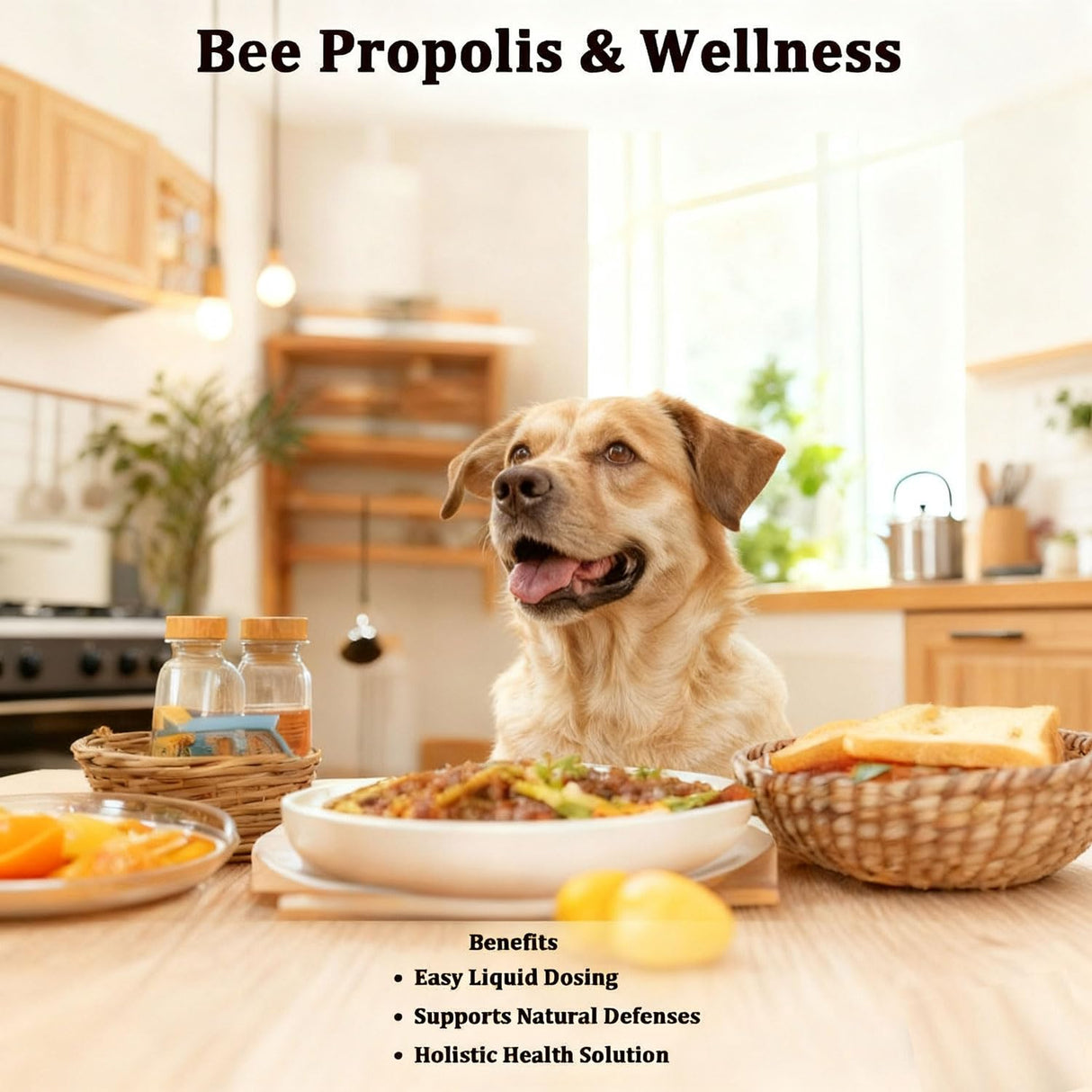 Pleasantly Warm Bee Propolis for Dogs & Cats, Liquid Dental Care Supplement for Oral Hygiene & Immune Support, Helps Freshen Breath & Soothe Gums, Natural Flavonoids, 2 fl oz