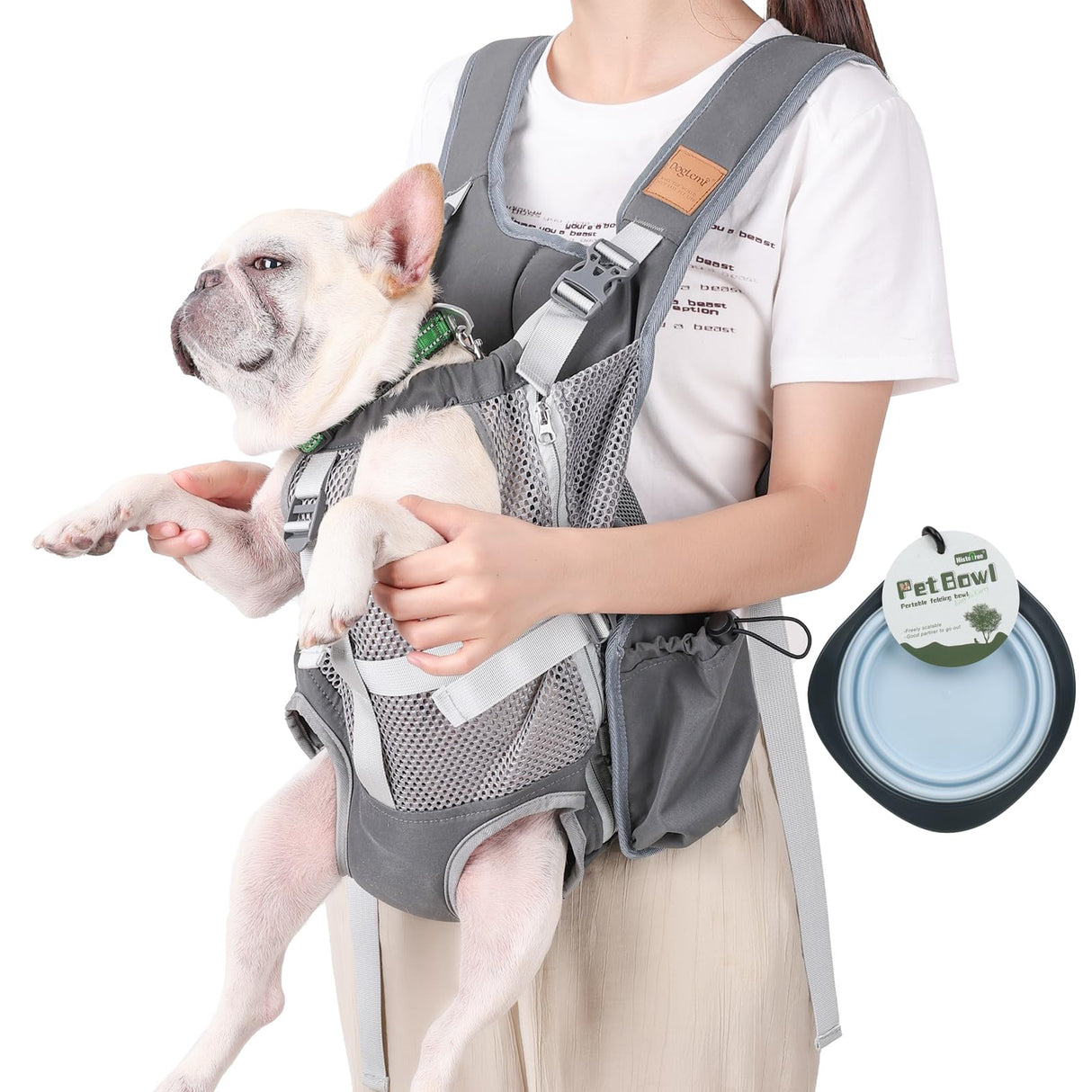 Dog Carrier Backpack - Legs Out Front Facing Pet Carrier Backpack for Small Medium Dogs, Hands-Free Dog Front Carrier, Easy-fit Adjustable Dog Carrying Backpack for Walking Hiking Bike and Motorcycle