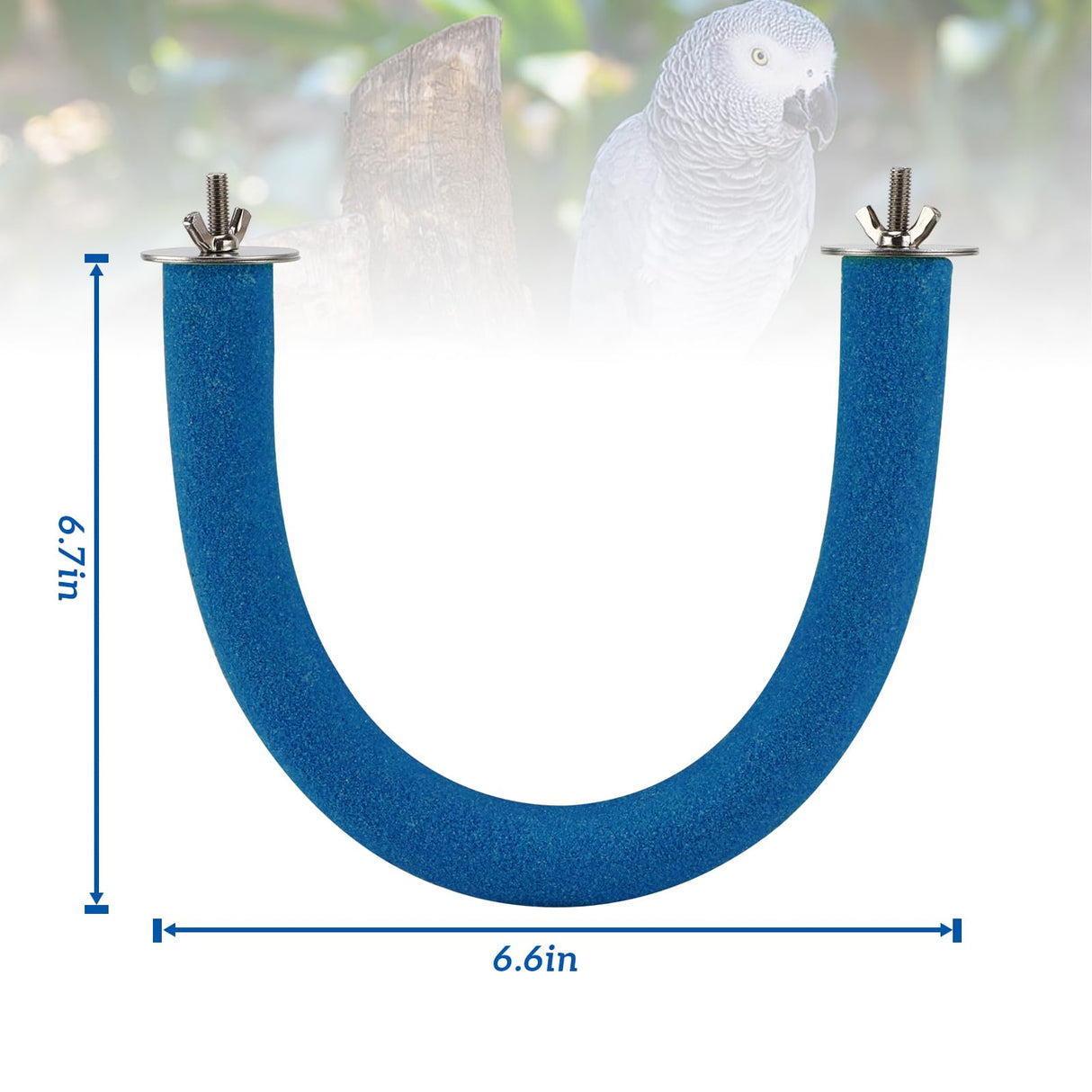RYPET Parrot Perch Rough-surfaced - Quartz Sands Bird Cage Perches for Medium to Large Bird, U Shape Large
