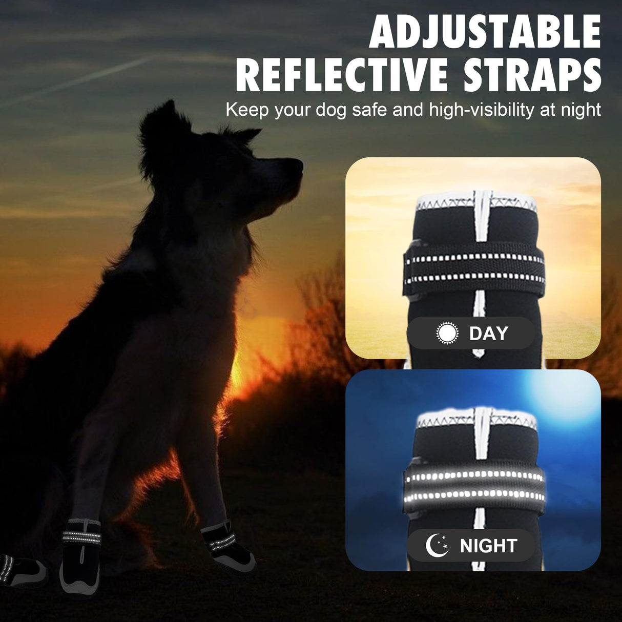 Dog Shoes for Large Small Medium Dogs Warm Non-Slip Protective Dog Boots for Winter Cold Pavement Waterproof Cotton Paw Protector for Snow Rain Outdoor (Blue-B, #2 (2.36"*1.7")(L*W) for 26-33 lbs)